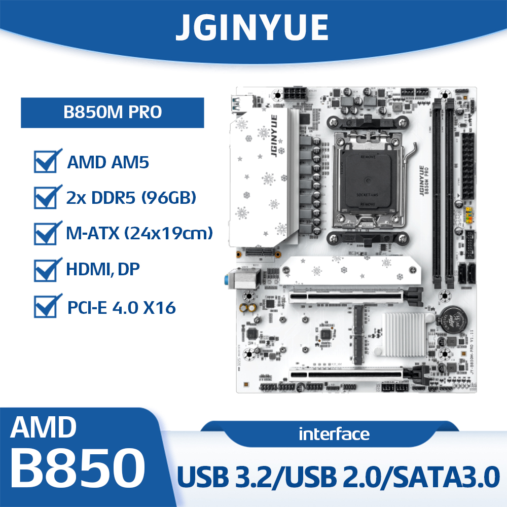 Am5 Micro Atx Pcie 5.0 Motherboard - JGINYUE B850M PRO 마더보드 AMD AM5