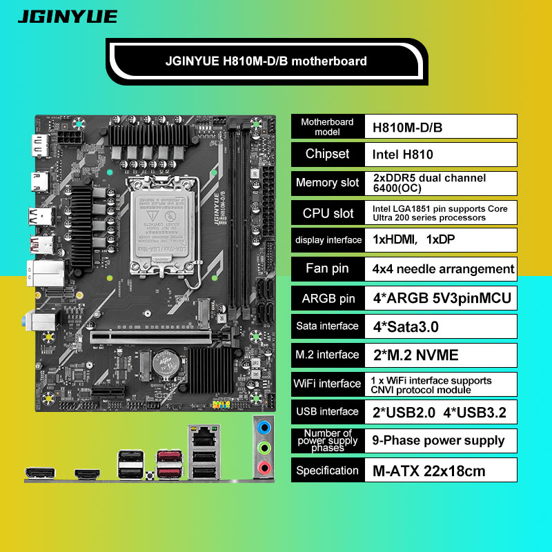 Lga1851 Gaming Motherboard - H810 인텔 LGA1851 DDR5 마이크로-ATX 메인보드